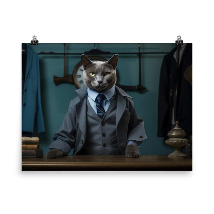 Russian Blue Sales Consultant Photo paper poster - PosterfyAI.com