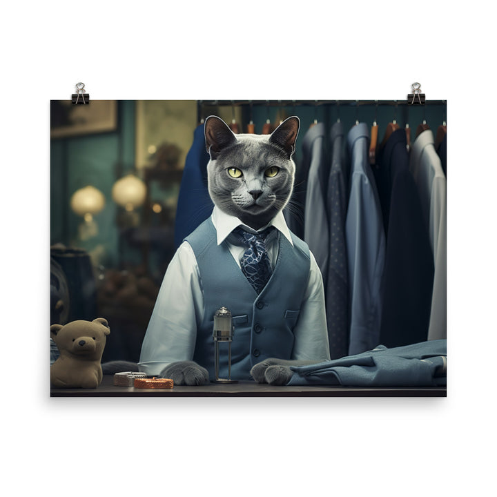Russian Blue Sales Consultant Photo paper poster - PosterfyAI.com
