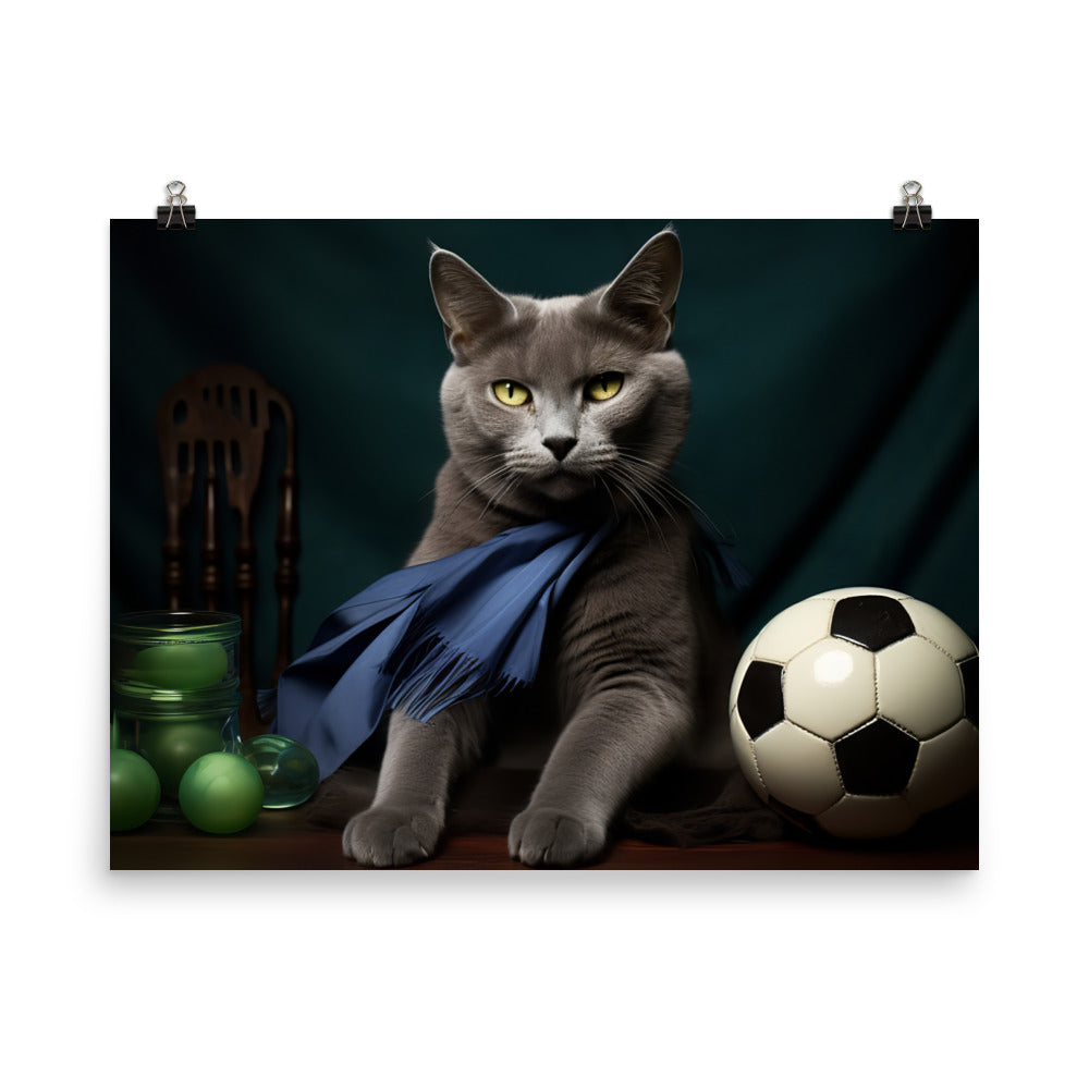 Russian Blue Referee Photo paper poster - PosterfyAI.com