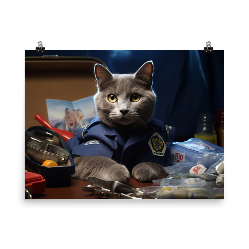 Russian Blue Paramedic Photo paper poster - PosterfyAI.com