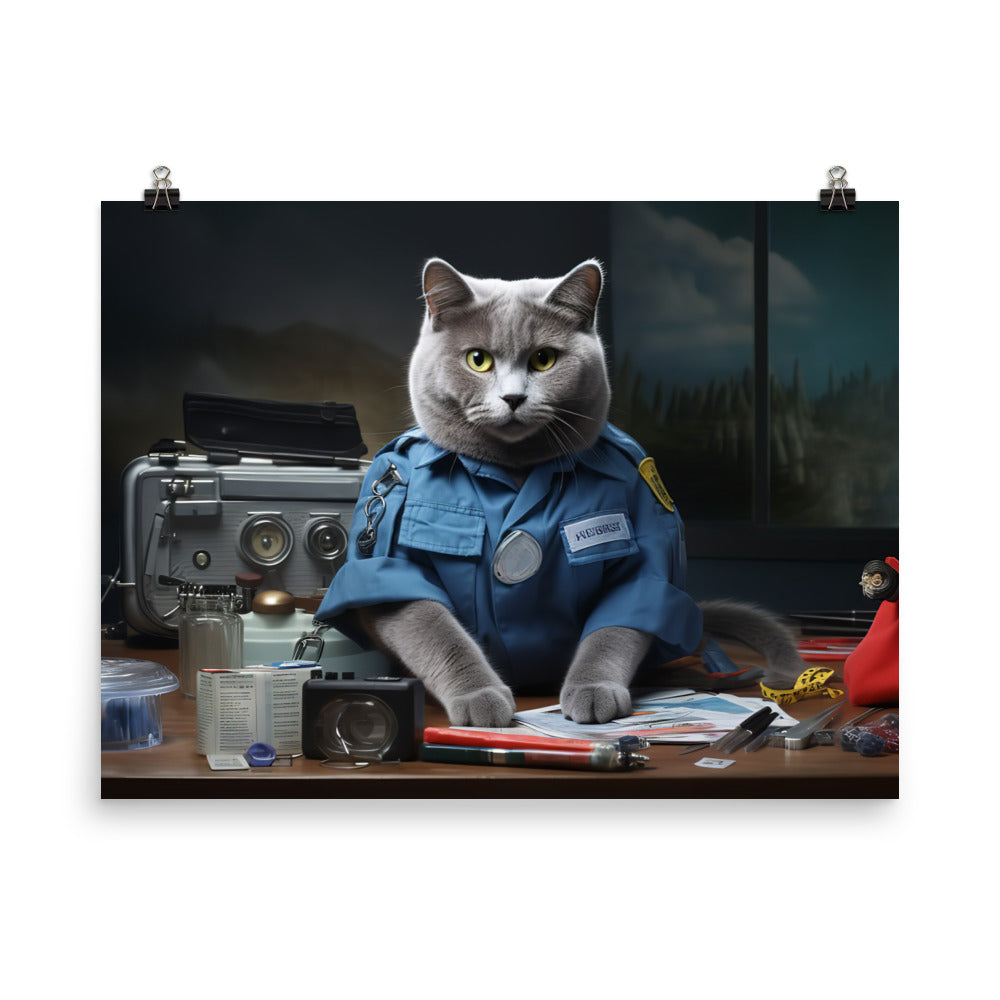 Russian Blue Paramedic Photo paper poster - PosterfyAI.com