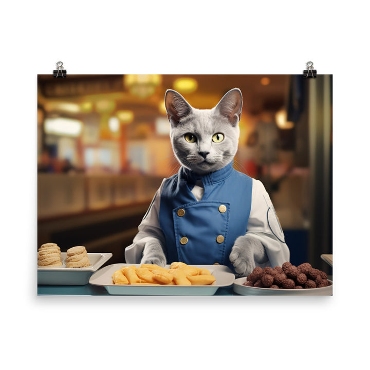 Russian Blue Fast Food Crew Photo paper poster - PosterfyAI.com