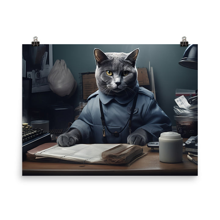 Russian Blue Doctor Photo paper poster - PosterfyAI.com