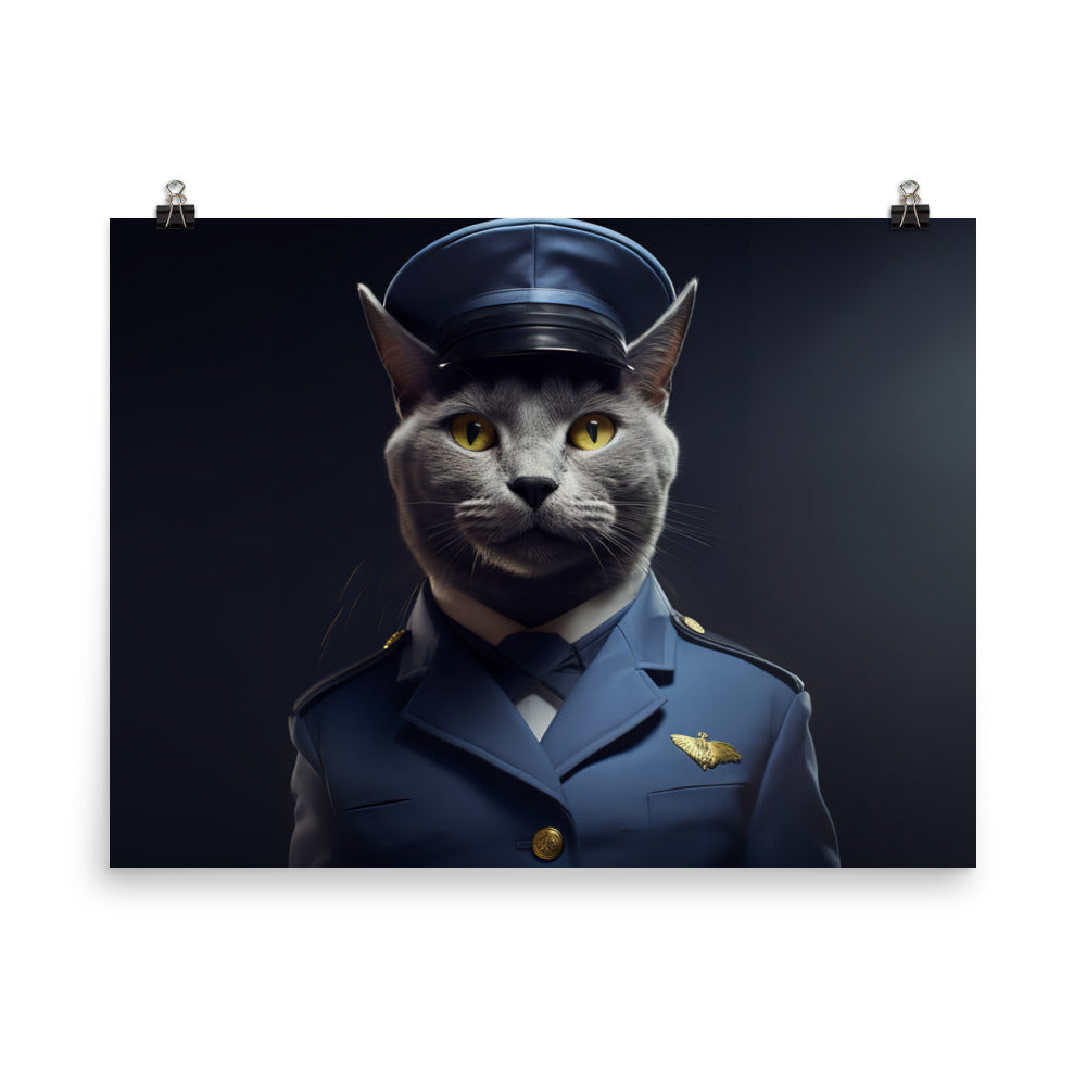 Russian Blue Cabin Crew Photo paper poster - PosterfyAI.com