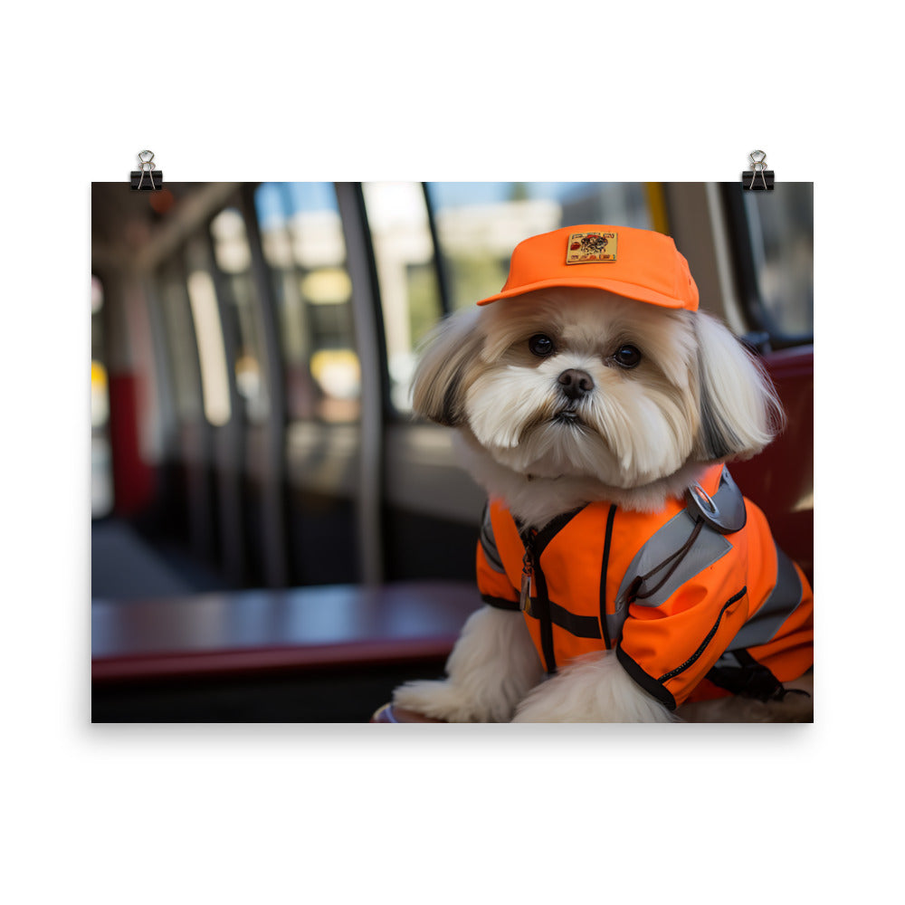 Lhasa Apso Transit Operator Photo paper poster - PosterfyAI.com