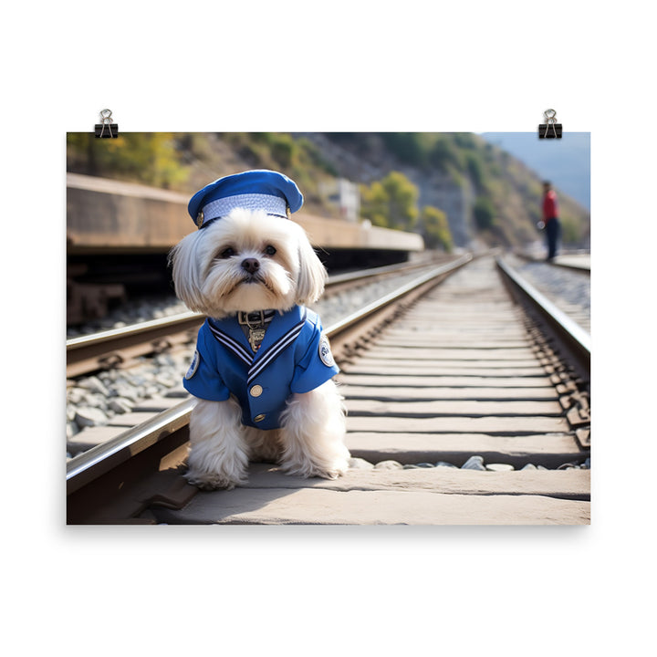 Lhasa Apso Transit Operator Photo paper poster - PosterfyAI.com