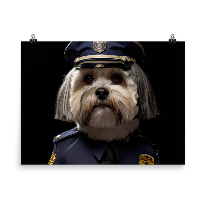 Lhasa Apso Security Officer Photo paper poster - PosterfyAI.com