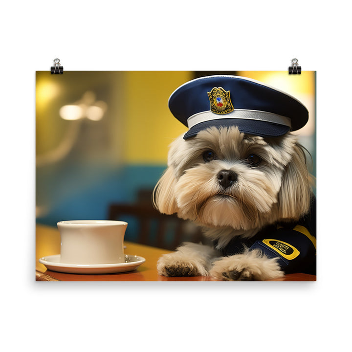 Lhasa Apso Security Officer Photo paper poster - PosterfyAI.com