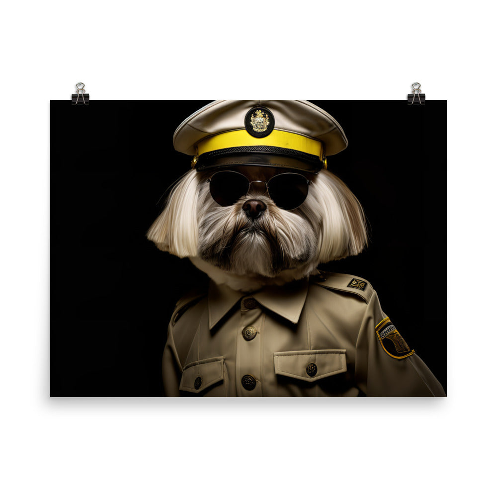 Lhasa Apso Security Officer Photo paper poster - PosterfyAI.com