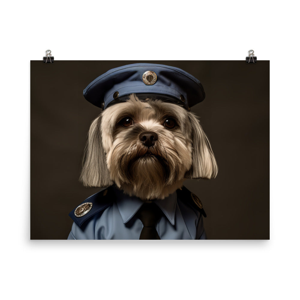 Lhasa Apso Prison Officer Photo paper poster - PosterfyAI.com