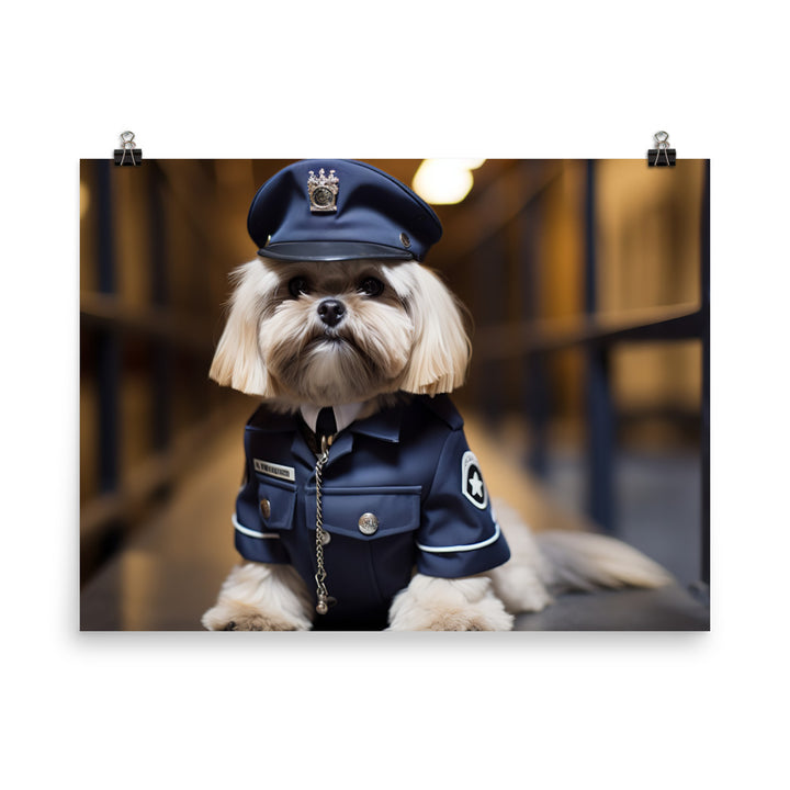 Lhasa Apso Prison Officer Photo paper poster - PosterfyAI.com