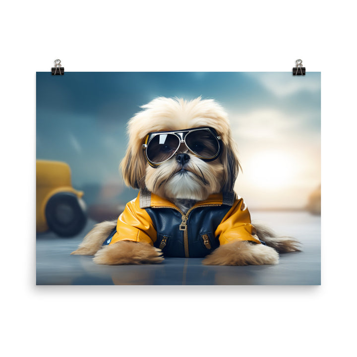 Lhasa Apso Pilot Photo paper poster - PosterfyAI.com