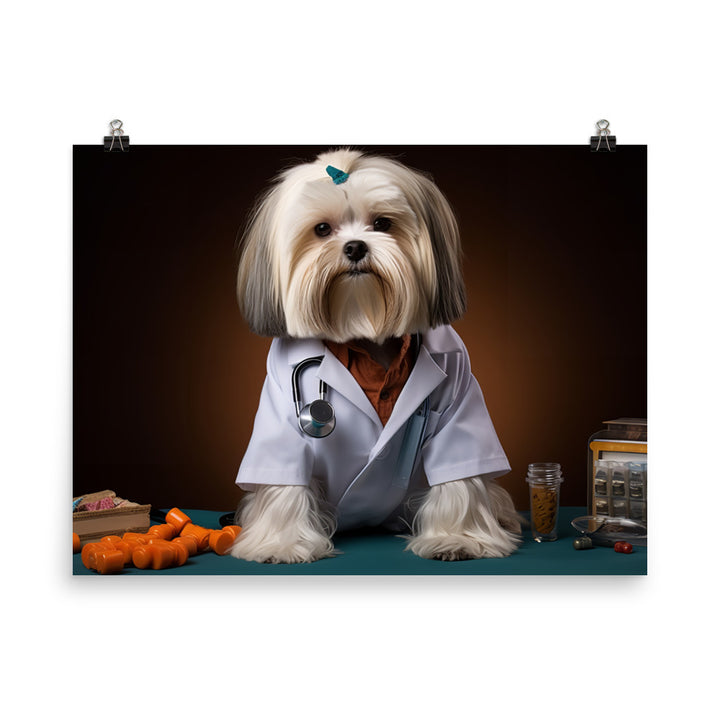 Lhasa Apso Doctor Photo paper poster - PosterfyAI.com