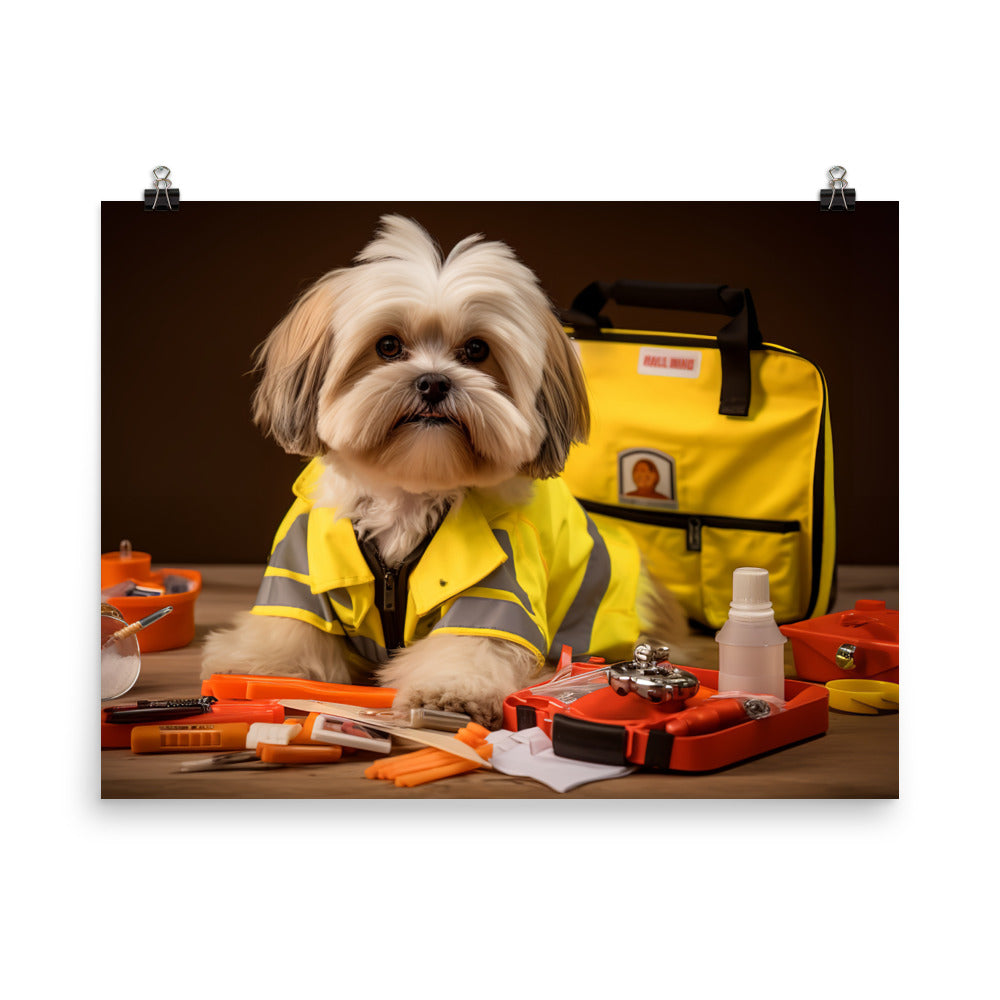 Lhasa Apso Paramedic Photo paper poster - PosterfyAI.com