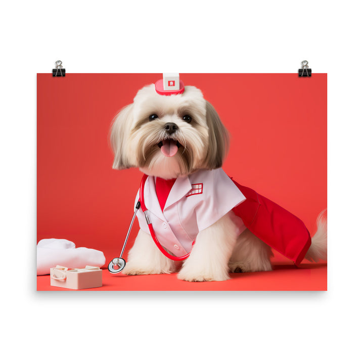 Lhasa Apso Nurse Photo paper poster - PosterfyAI.com