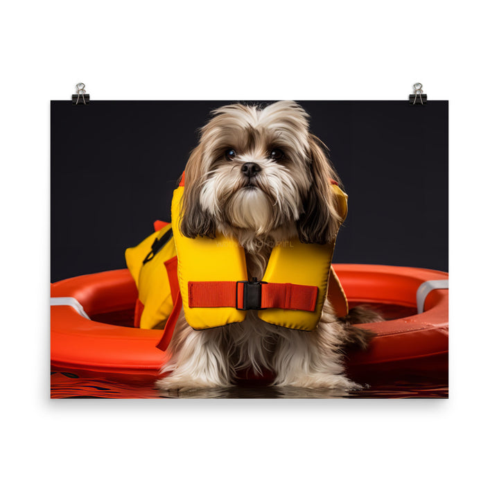 Lhasa Apso Lifeguard Photo paper poster - PosterfyAI.com