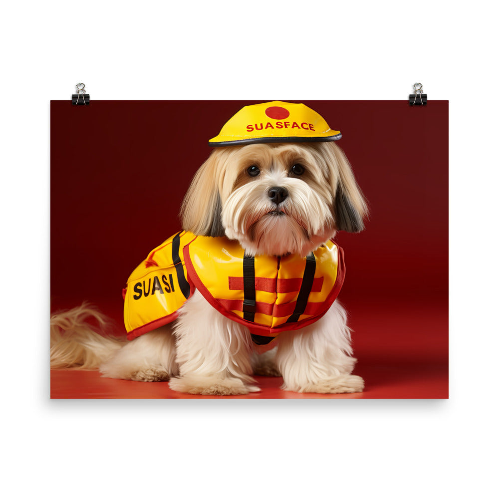 Lhasa Apso Lifeguard Photo paper poster - PosterfyAI.com