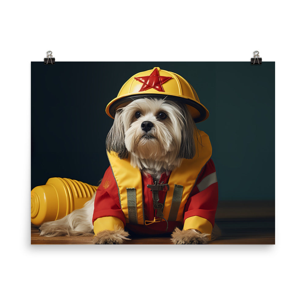 Lhasa Apso Lifeguard Photo paper poster - PosterfyAI.com