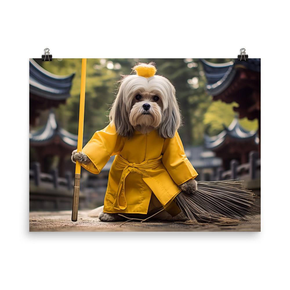 Lhasa Apso Janitor Photo paper poster - PosterfyAI.com