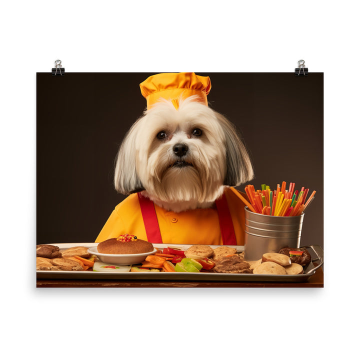 Lhasa Apso Fast Food Crew Photo paper poster - PosterfyAI.com