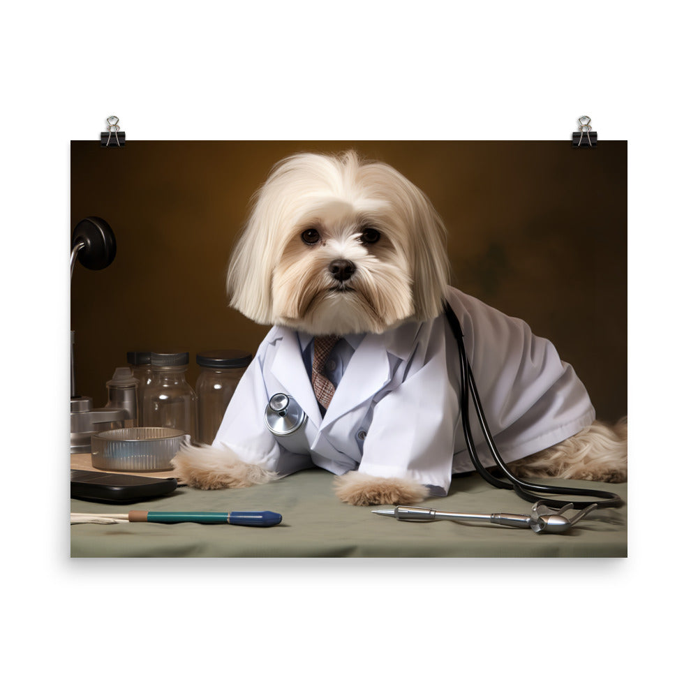 Lhasa Apso Doctor Photo paper poster - PosterfyAI.com