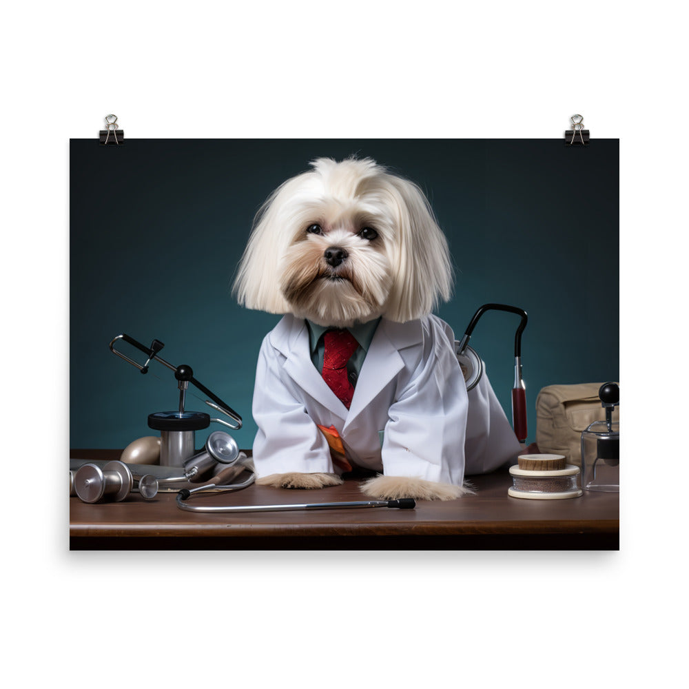 Lhasa Apso Doctor Photo paper poster - PosterfyAI.com