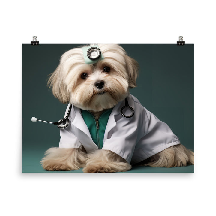 Lhasa Apso Doctor Photo paper poster - PosterfyAI.com