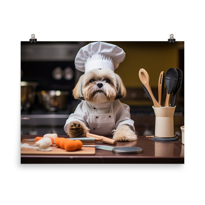 Lhasa Apso Chef Photo paper poster - PosterfyAI.com