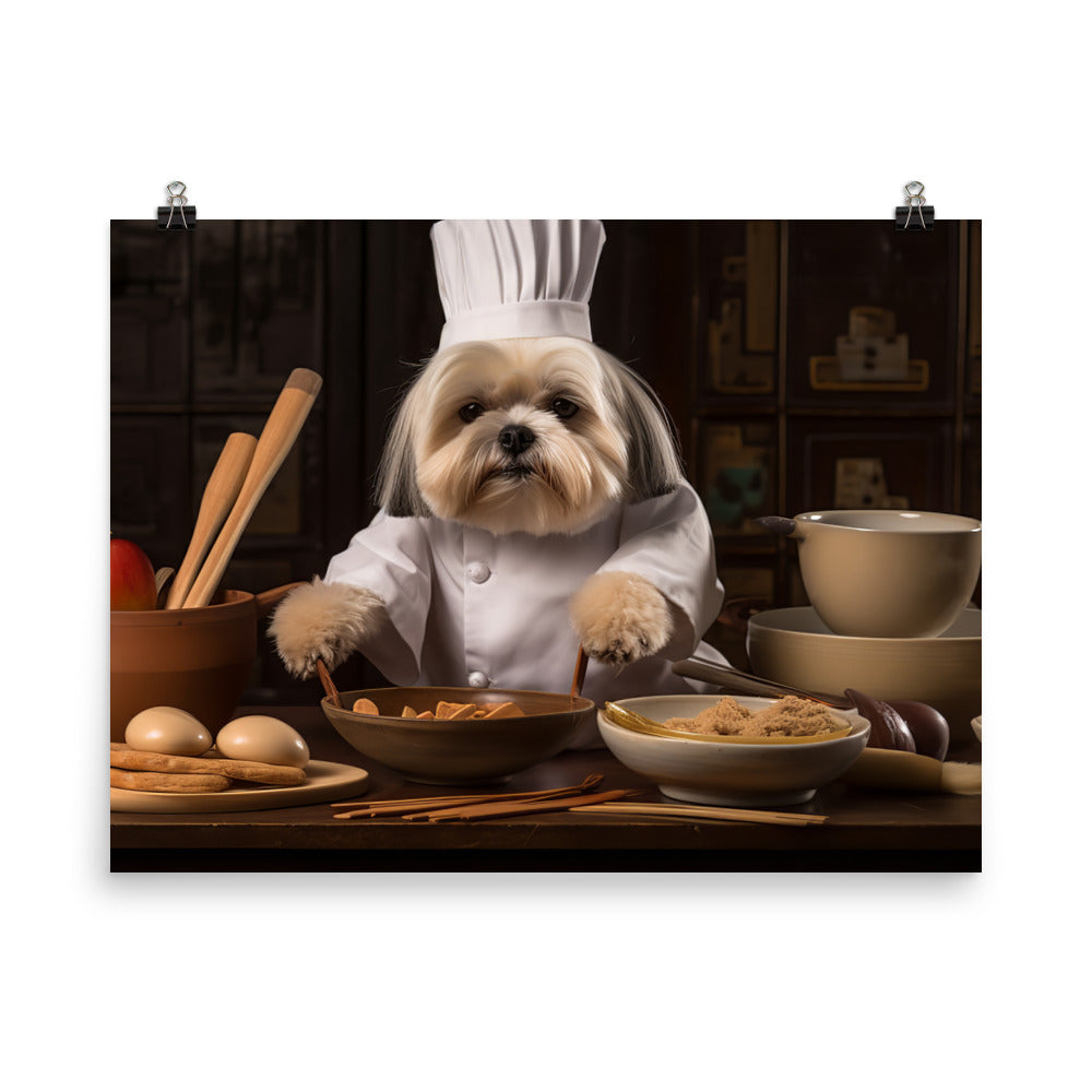 Lhasa Apso Chef Photo paper poster - PosterfyAI.com