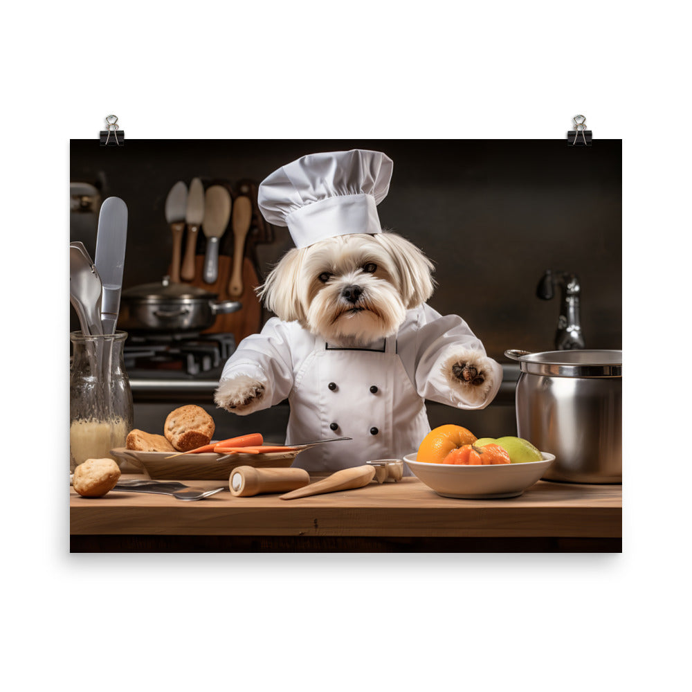 Lhasa Apso Chef Photo paper poster - PosterfyAI.com