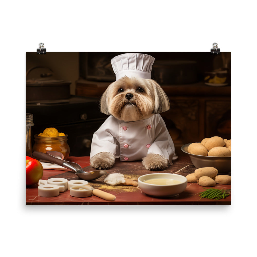 Lhasa Apso Chef Photo paper poster - PosterfyAI.com