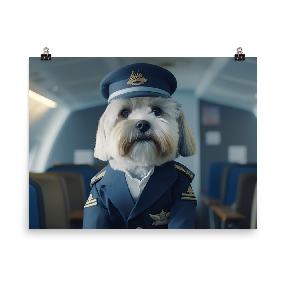 Lhasa Apso Cabin Crew Photo paper poster - PosterfyAI.com