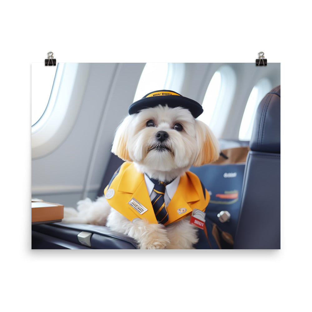 Lhasa Apso Cabin Crew Photo paper poster - PosterfyAI.com