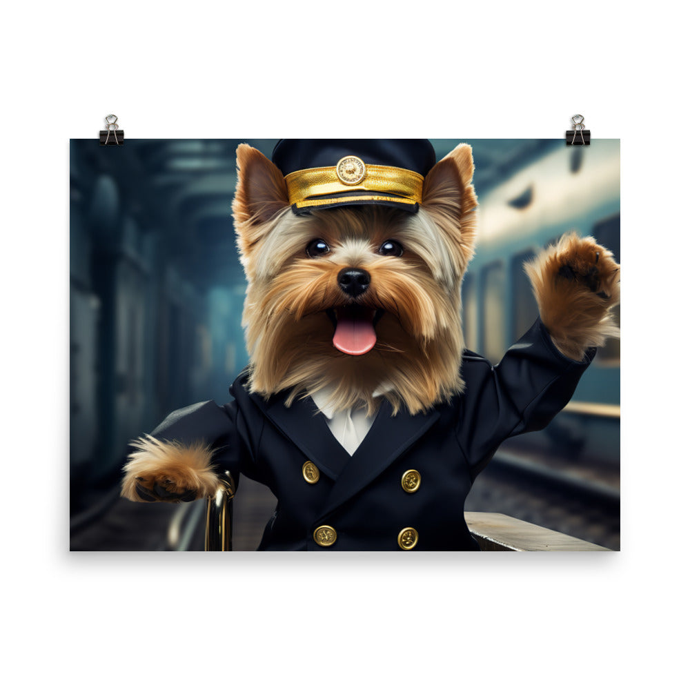 Yorkshire Terrier Transit Operator Photo paper poster - PosterfyAI.com