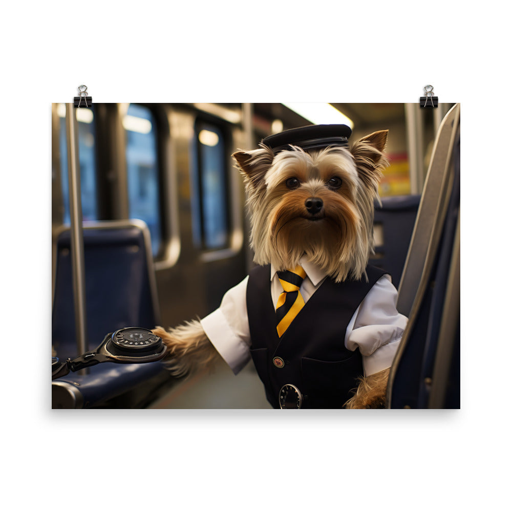 Yorkshire Terrier Transit Operator Photo paper poster - PosterfyAI.com