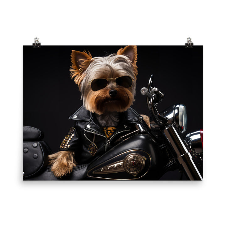 Yorkshire Terrier Superbike Athlete Photo paper poster - PosterfyAI.com