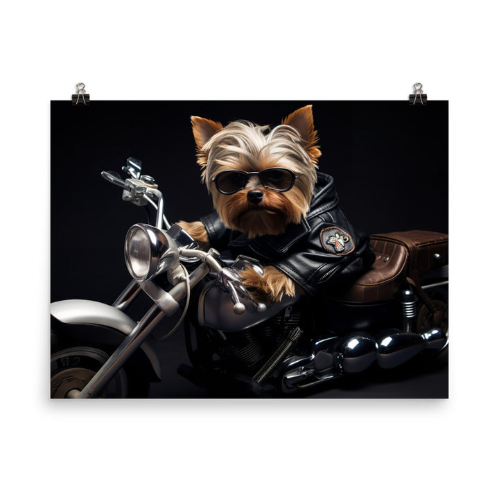 Yorkshire Terrier Superbike Athlete Photo paper poster - PosterfyAI.com