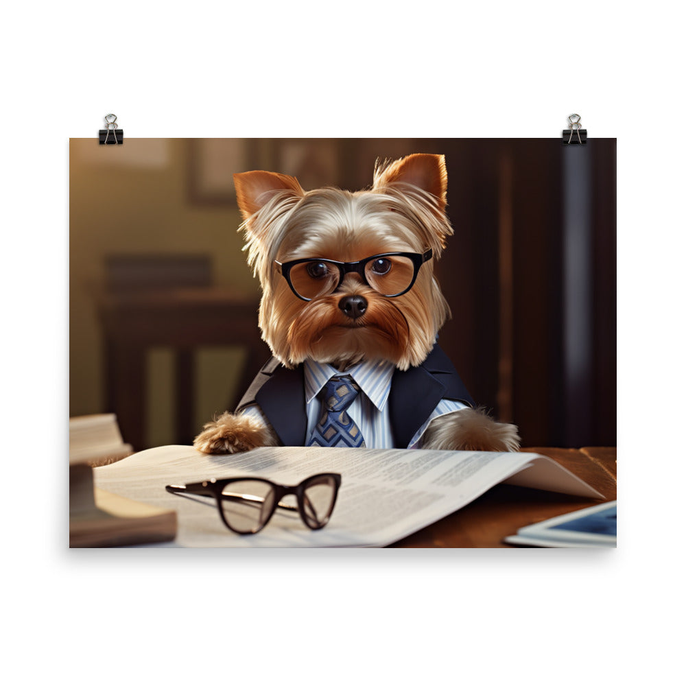 Yorkshire Terrier Sales Consultant Photo paper poster - PosterfyAI.com