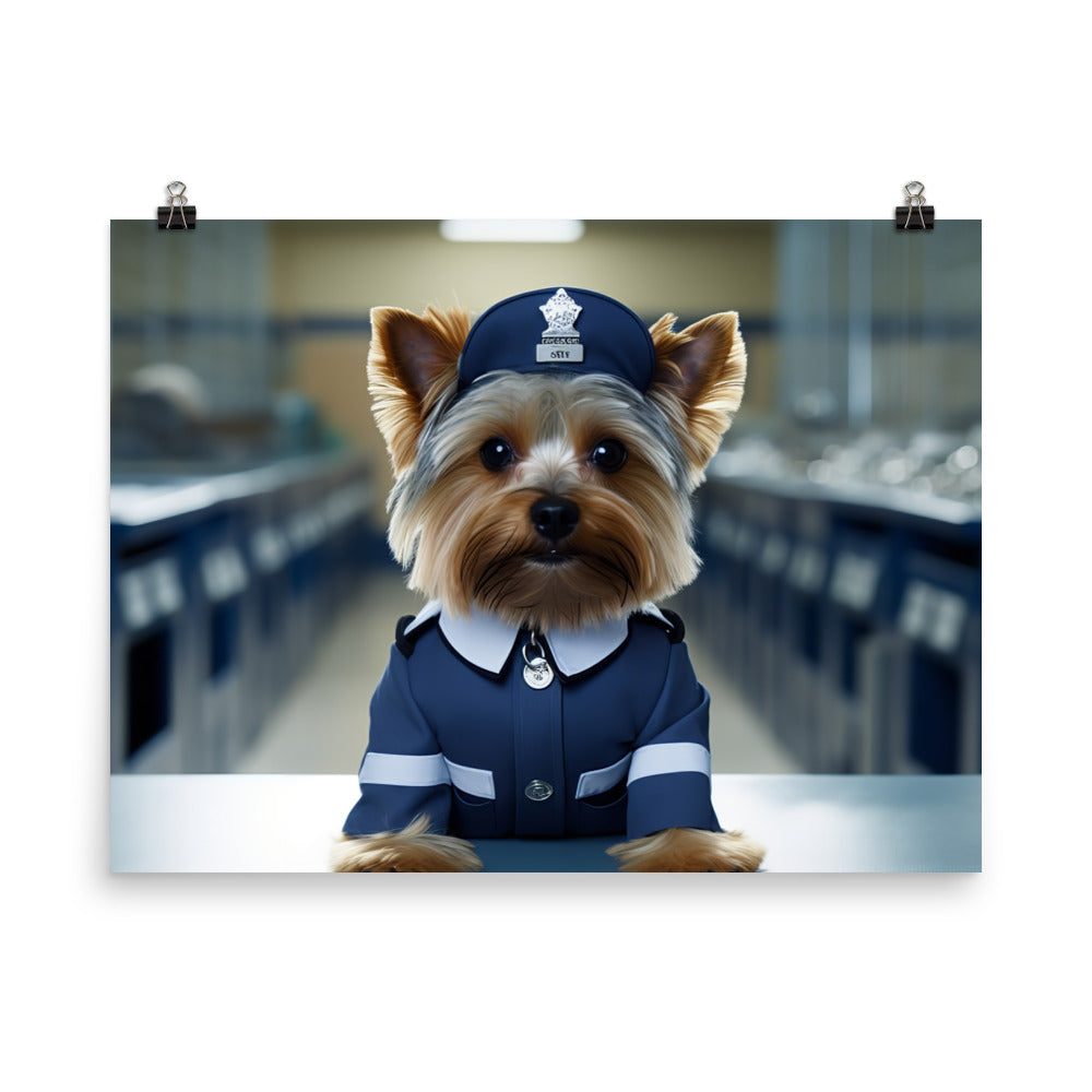 Yorkshire Terrier Prison Officer Photo paper poster - PosterfyAI.com