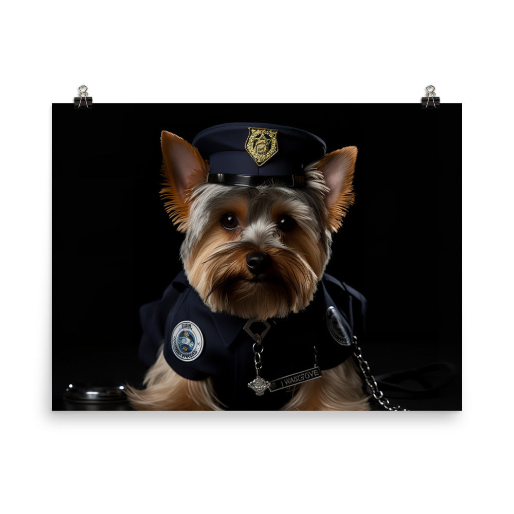 Yorkshire Terrier Prison Officer Photo paper poster - PosterfyAI.com