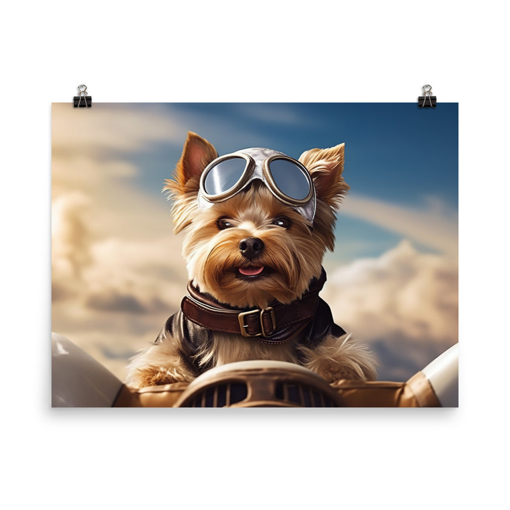 Yorkshire Terrier Pilot Photo paper poster - PosterfyAI.com