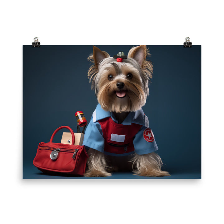 Yorkshire Terrier Paramedic Photo paper poster - PosterfyAI.com