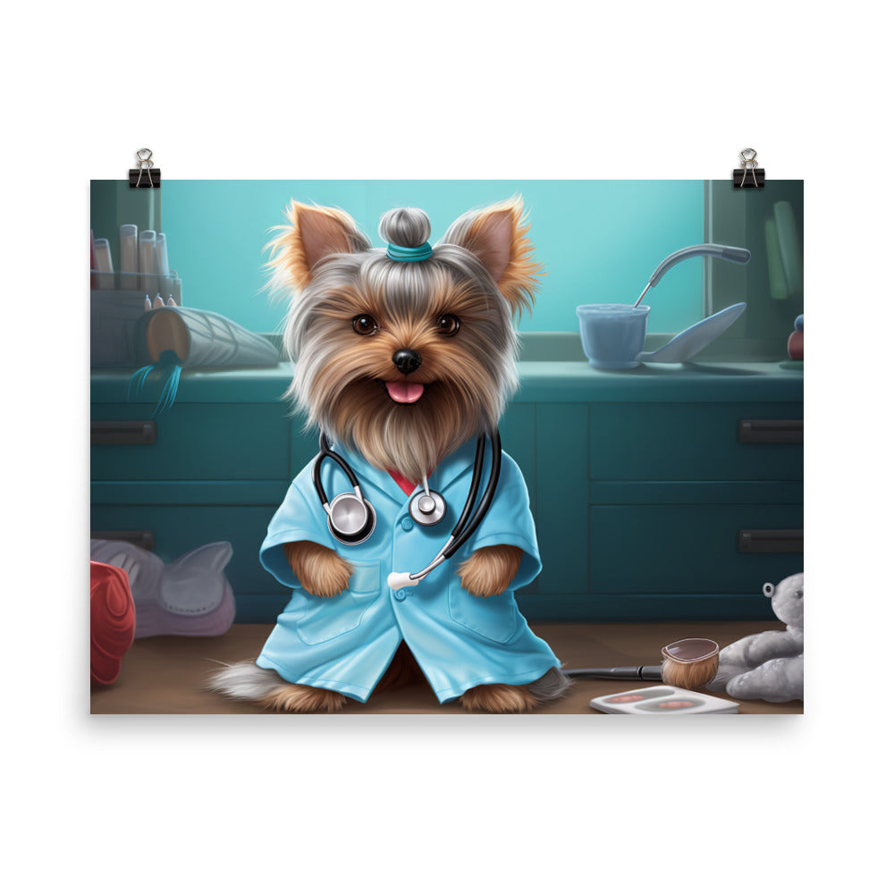 Yorkshire Terrier Nurse Photo paper poster - PosterfyAI.com