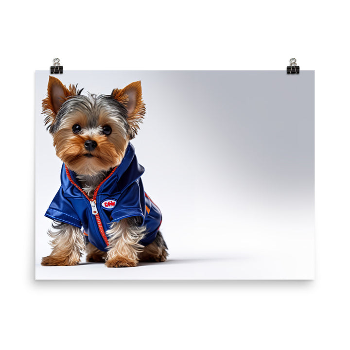 Yorkshire Terrier Motorsport Athlete Photo paper poster - PosterfyAI.com