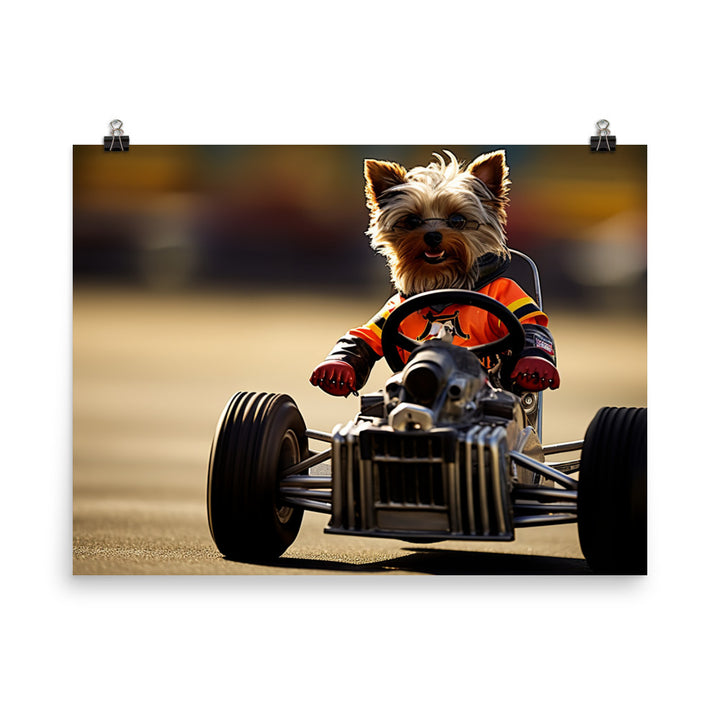 Yorkshire Terrier Motorsport Athlete Photo paper poster - PosterfyAI.com