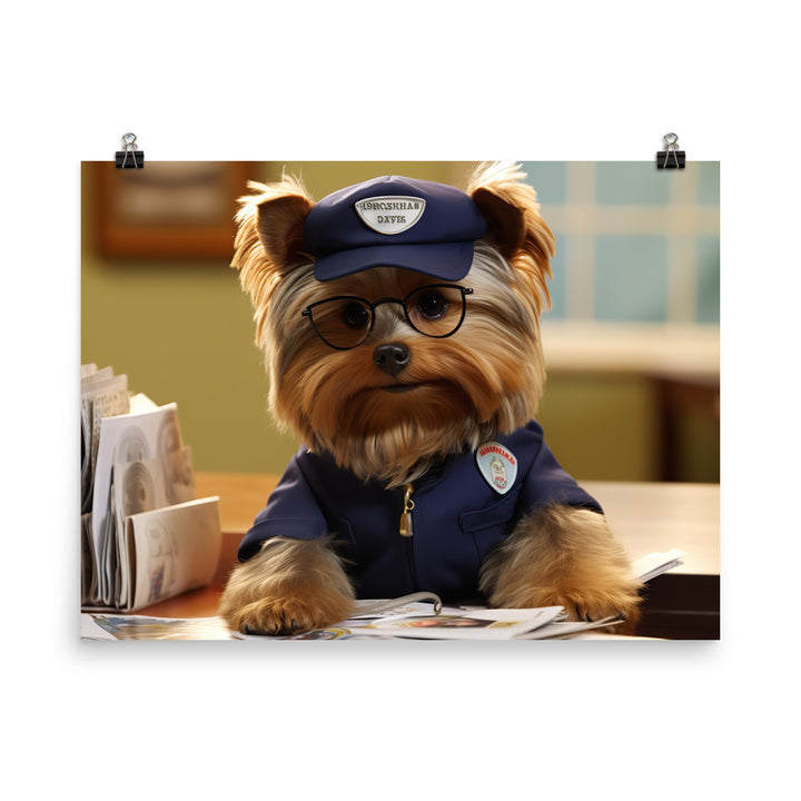 Yorkshire Terrier Mail Carrier Photo paper poster - PosterfyAI.com