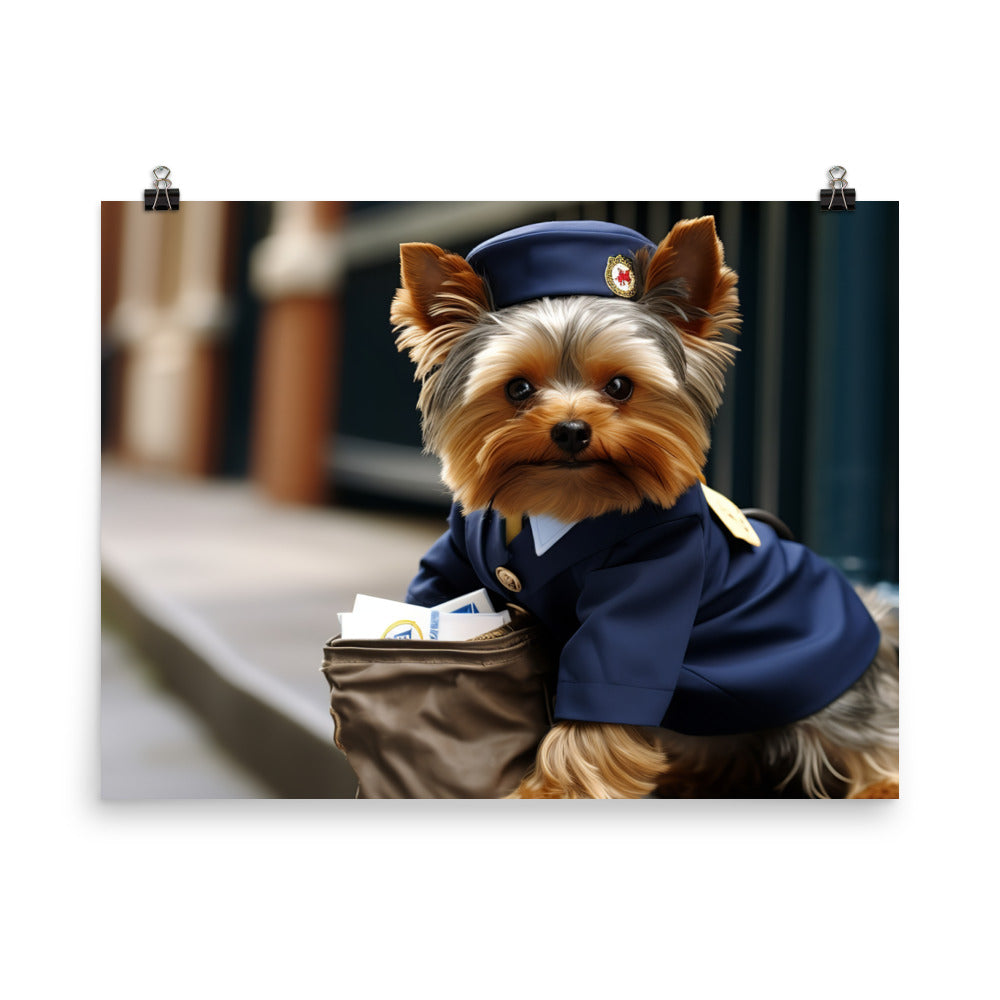 Yorkshire Terrier Mail Carrier Photo paper poster - PosterfyAI.com