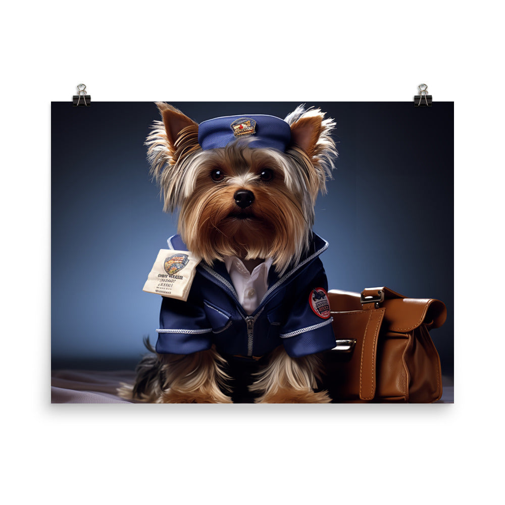 Yorkshire Terrier Mail Carrier Photo paper poster - PosterfyAI.com