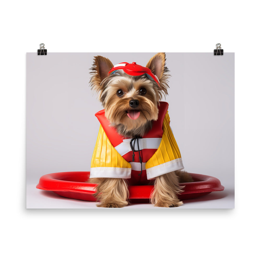 Yorkshire Terrier Lifeguard Photo paper poster - PosterfyAI.com
