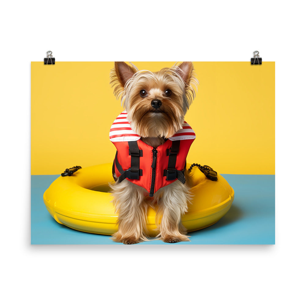 Yorkshire Terrier Lifeguard Photo paper poster - PosterfyAI.com